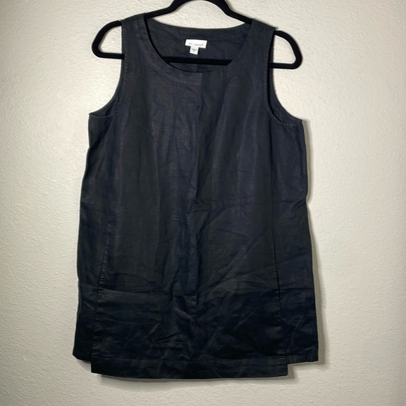 J. Jill Tops - J. Jill‎ Love Linen Sleeveless Asymmetrical Tank Tunic Top Black Size Small